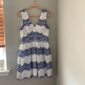 White and Blue lace dress